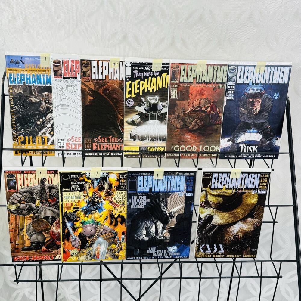 Elephantmen #1 Second Print Cover 1-9 & Pilot Lot (2006) Hip Flask